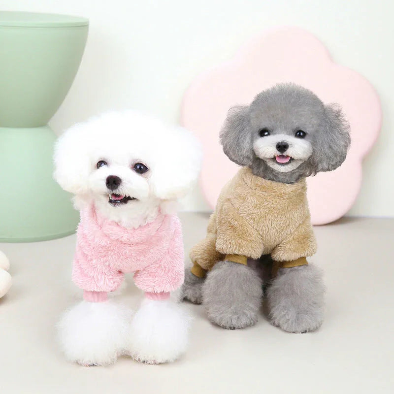 Warme Fleece Jumpsuit voor Honden met Rugrits