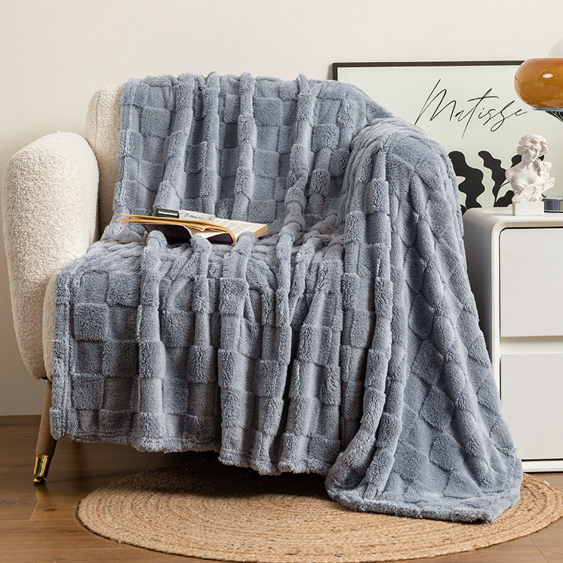 Zachte polyester plaid - Pluche structuur in vijf maten