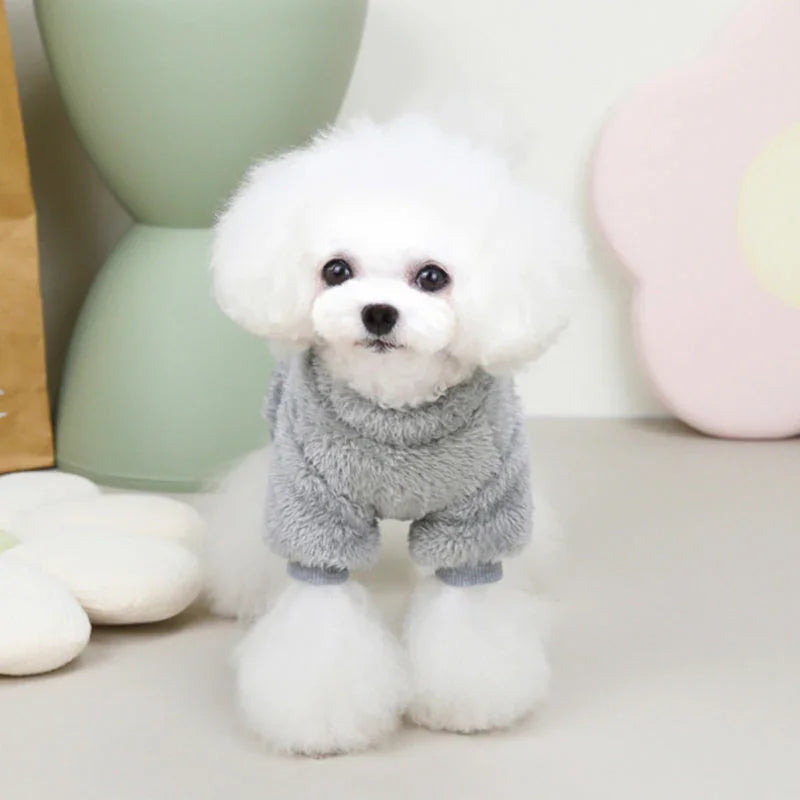 Warme Fleece Jumpsuit voor Honden met Rugrits