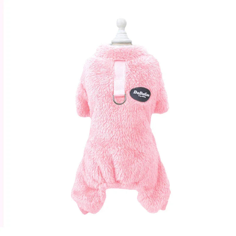 Warme Fleece Jumpsuit voor Honden met Rugrits