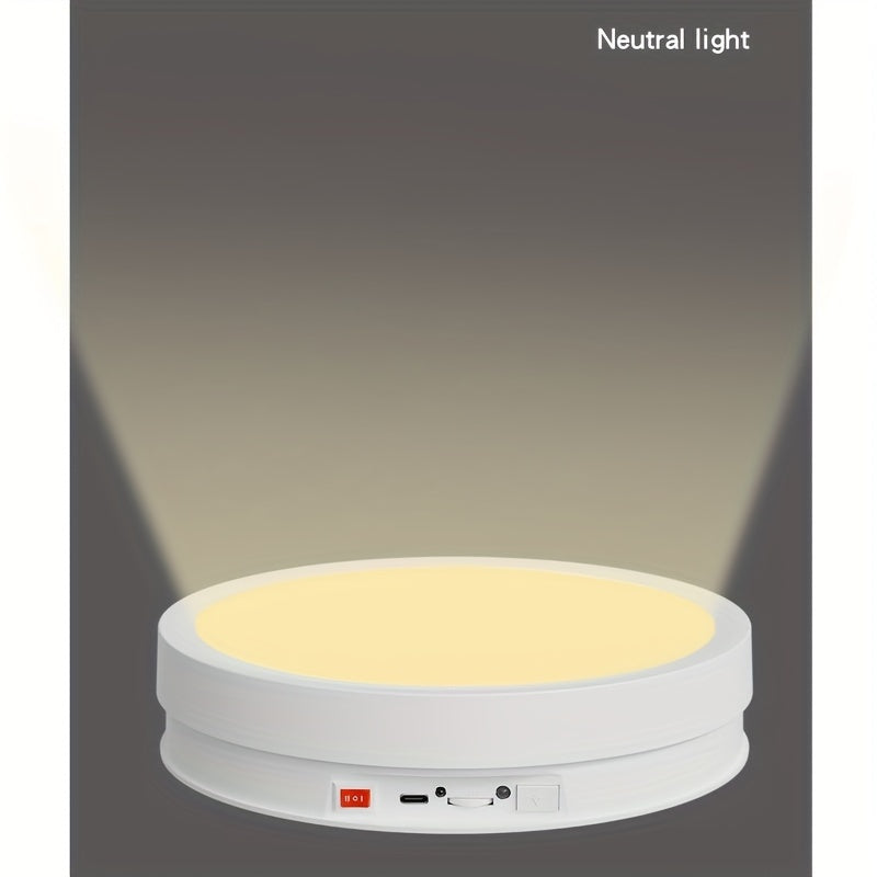 Roterend LED-displayplateau met gekleurde verlichting – 22 cm