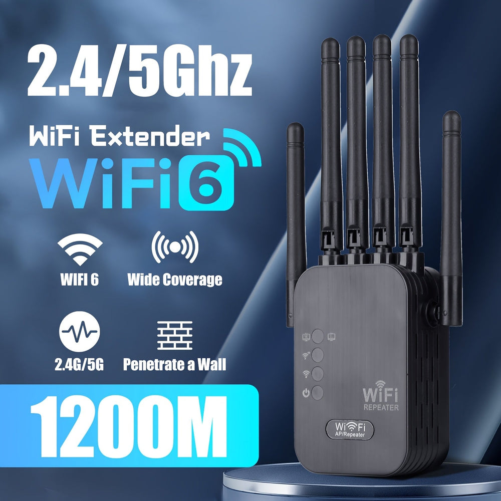 Dual-band wifi 6-bereikvergroter met zes antennes
