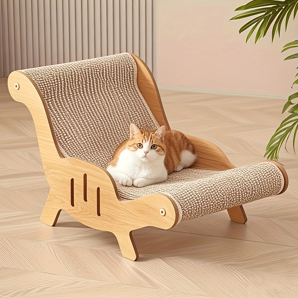 Kattenkrabstoel met Sisaltouw en Verhoogde Rugleuning