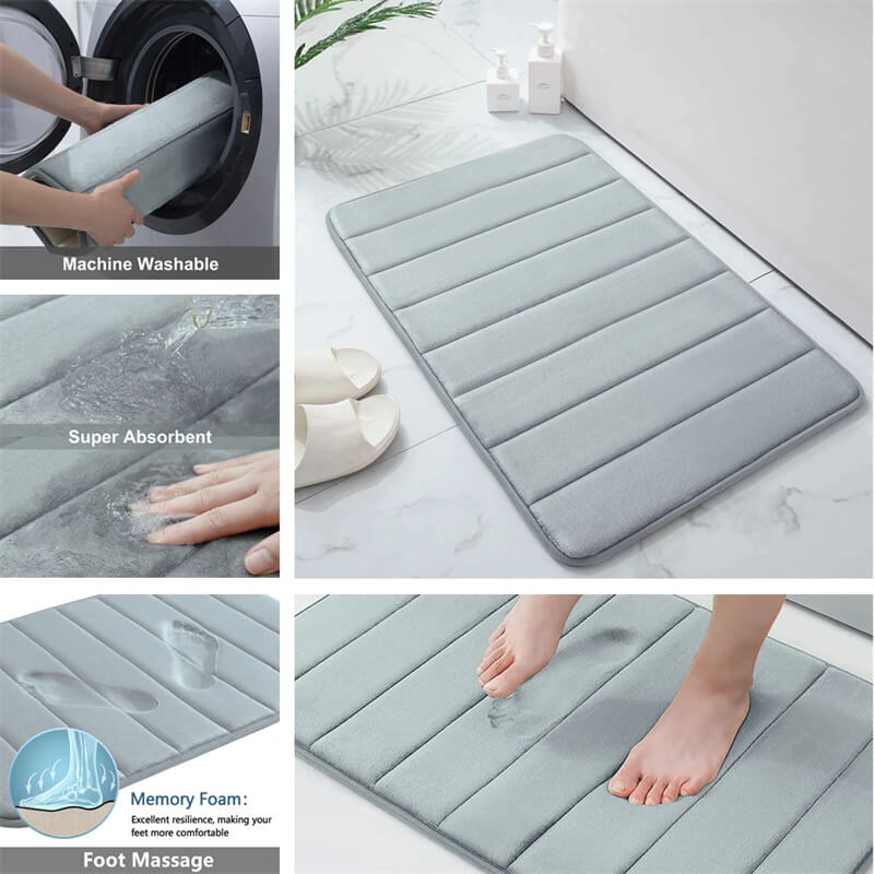 Badmat van traagschuim - Koraalfleece met antislip