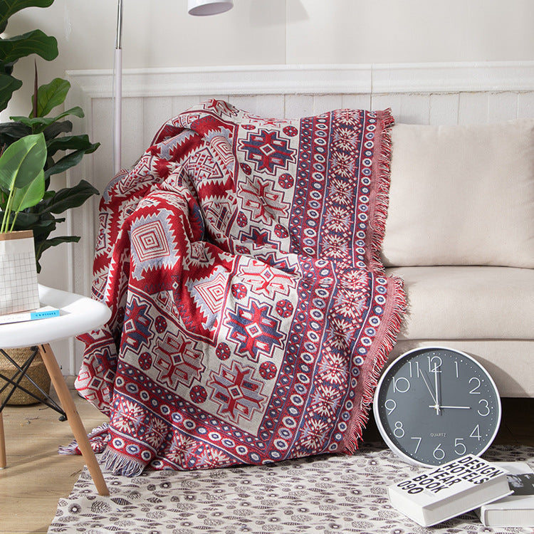 Bohemian gebreide plaid - Omkeerbaar met kwastjes