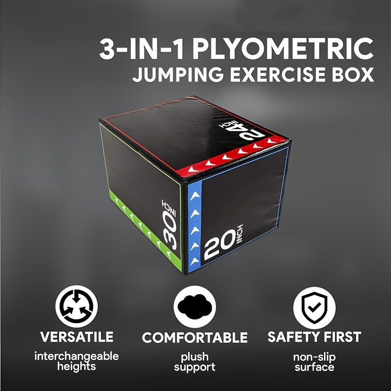3-in-1 Plyometrische Box - 50,8 tot 76,2 cm