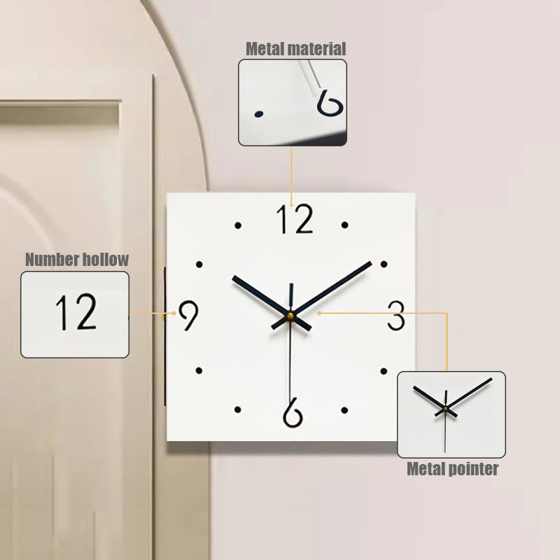 Dubbelzijdige hoekklok - Metaal met vloeiend uurwerk