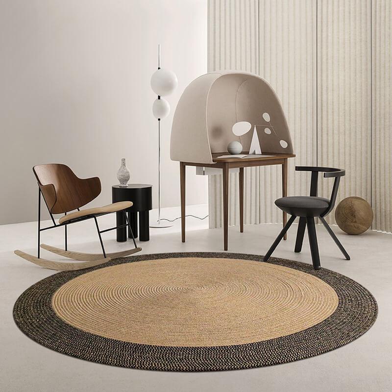 Rond jute vloerkleed - Omkeerbaar gevlochten ontwerp