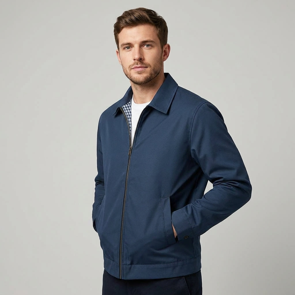 Herenjas met geruite voering en ritssluiting