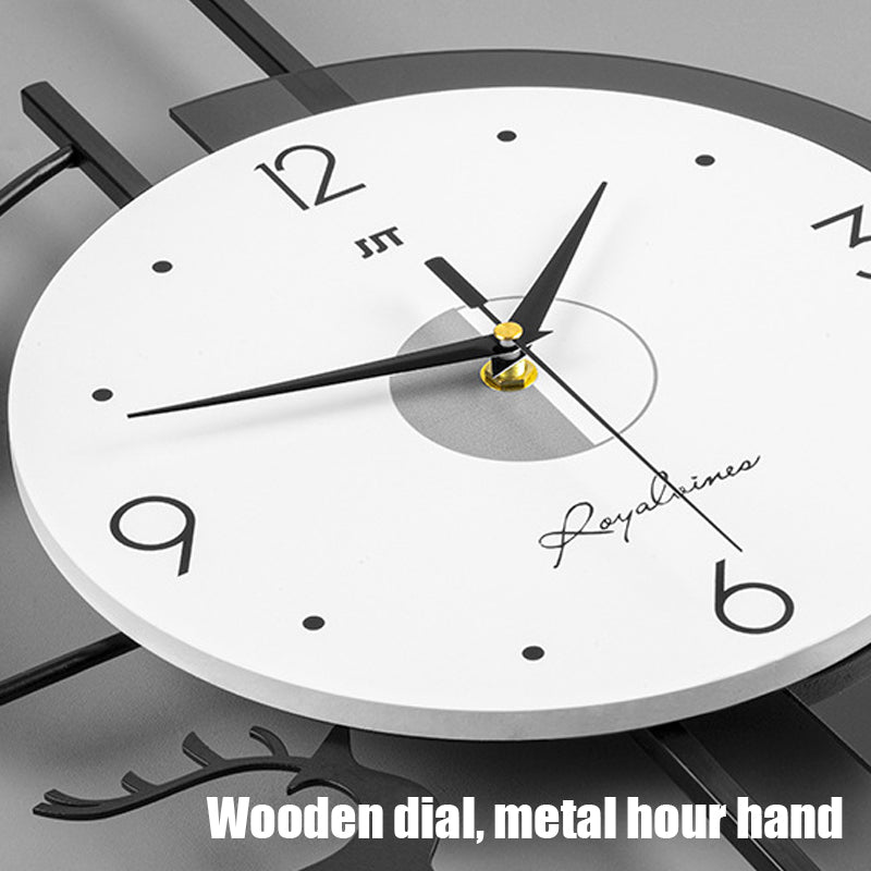 Decoratieve wandklok - IJzeren frame met stil uurwerk
