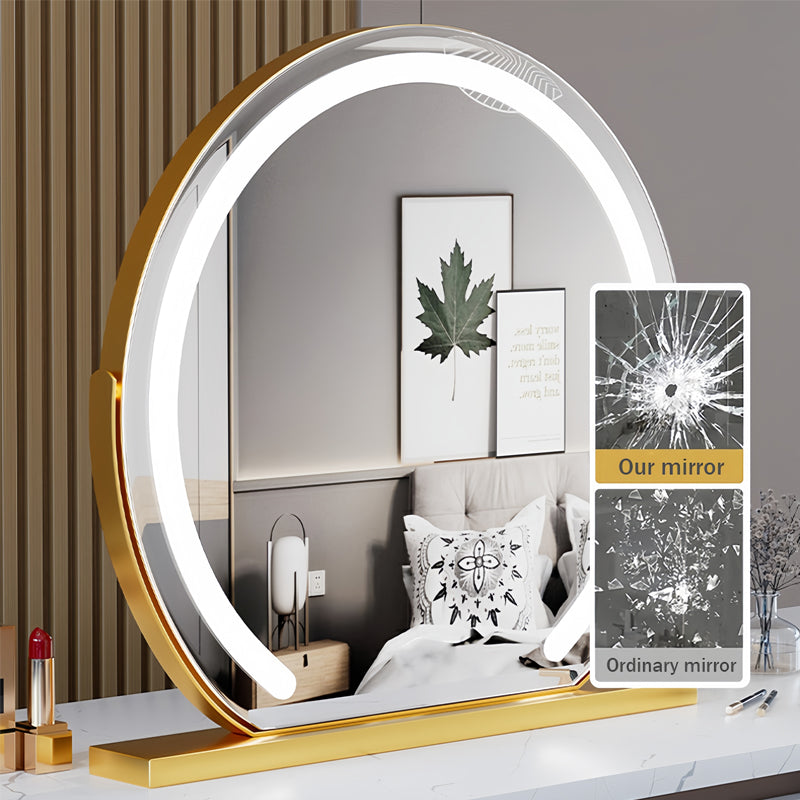 Ronde LED make-upspiegel - 3 lichtstanden en touchdimmer