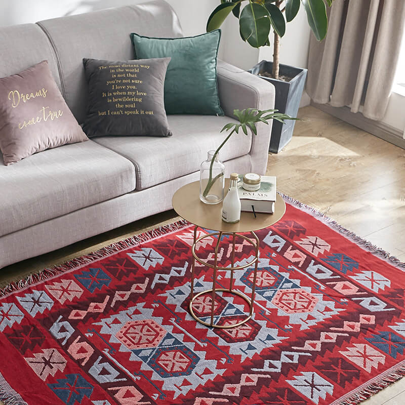 Bohemian gebreide plaid - Omkeerbaar met kwastjes