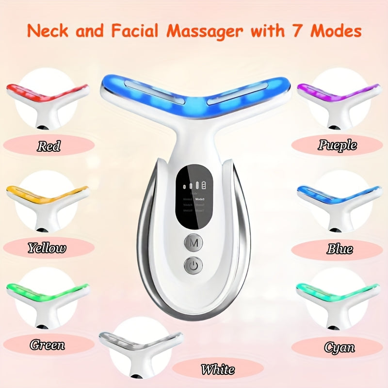 Gezichts- en nekmassager met 7 lichtstanden en display