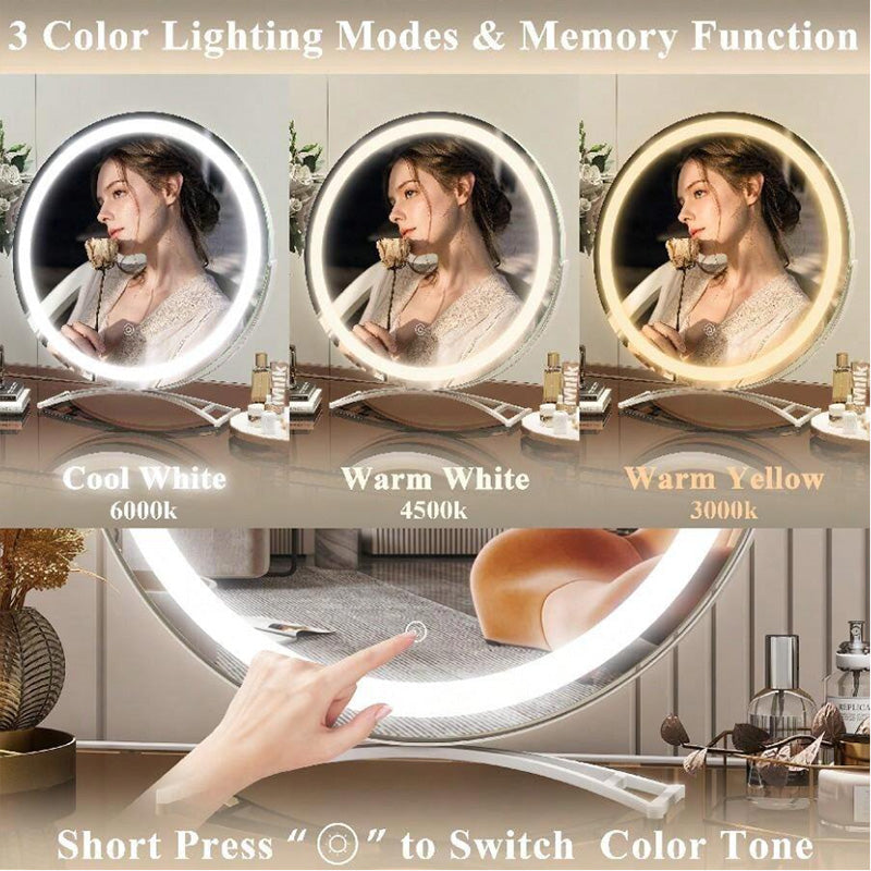 LED make-upspiegel - 40 cm met 3 lichtstanden en touchbediening