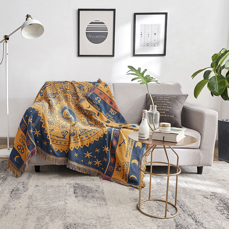 Bohemian gebreide plaid - Omkeerbaar met kwastjes