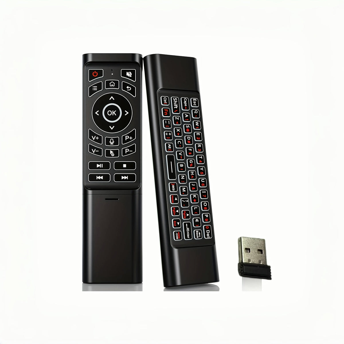 Dual-mode air mouse met afstandsbediening en verlicht toetsenbord