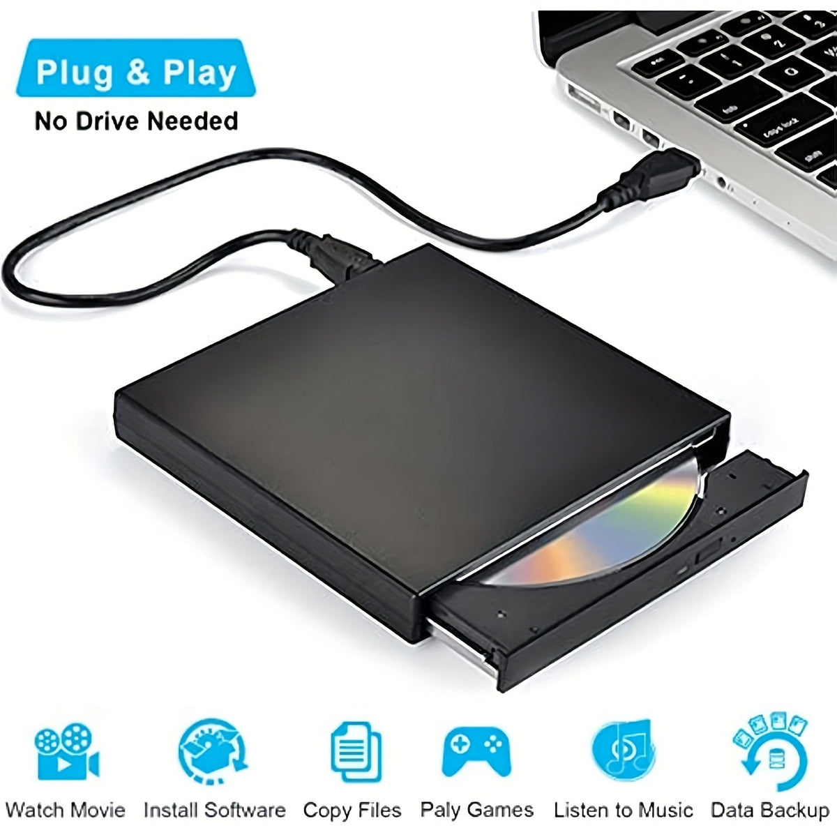 Slimme externe cd- en dvd-brander - USB 2.0