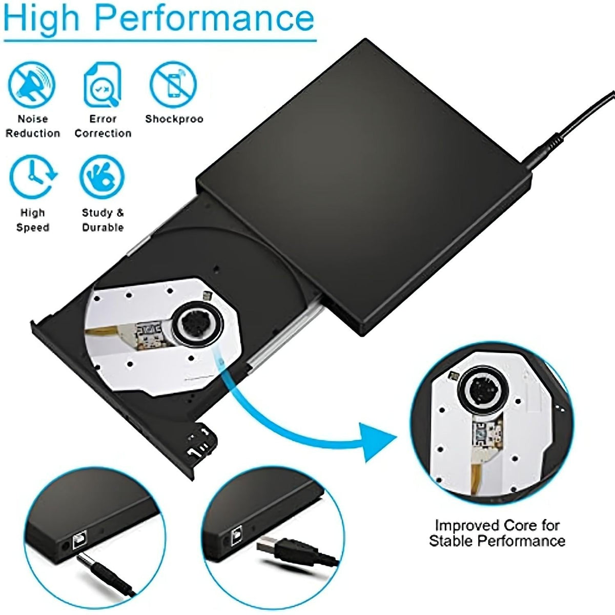 Slimme externe cd- en dvd-brander - USB 2.0