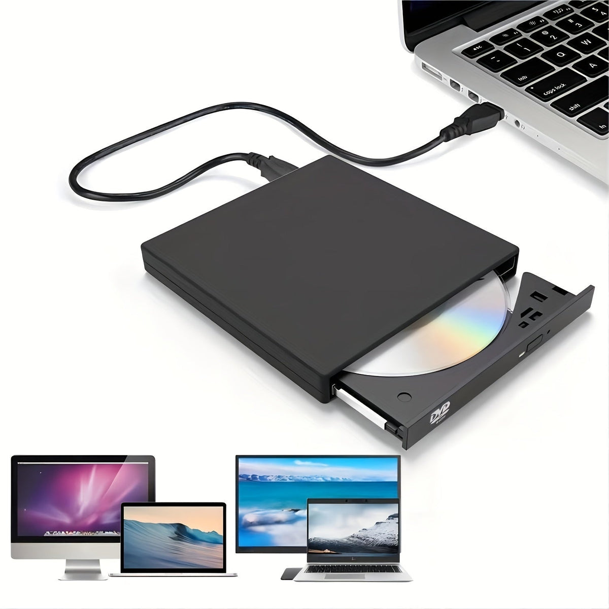 Slimme externe cd- en dvd-brander - USB 2.0