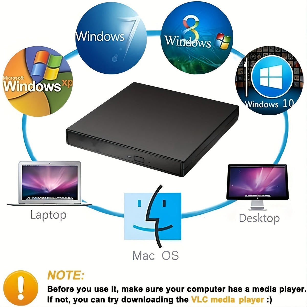 Slimme externe cd- en dvd-brander - USB 2.0