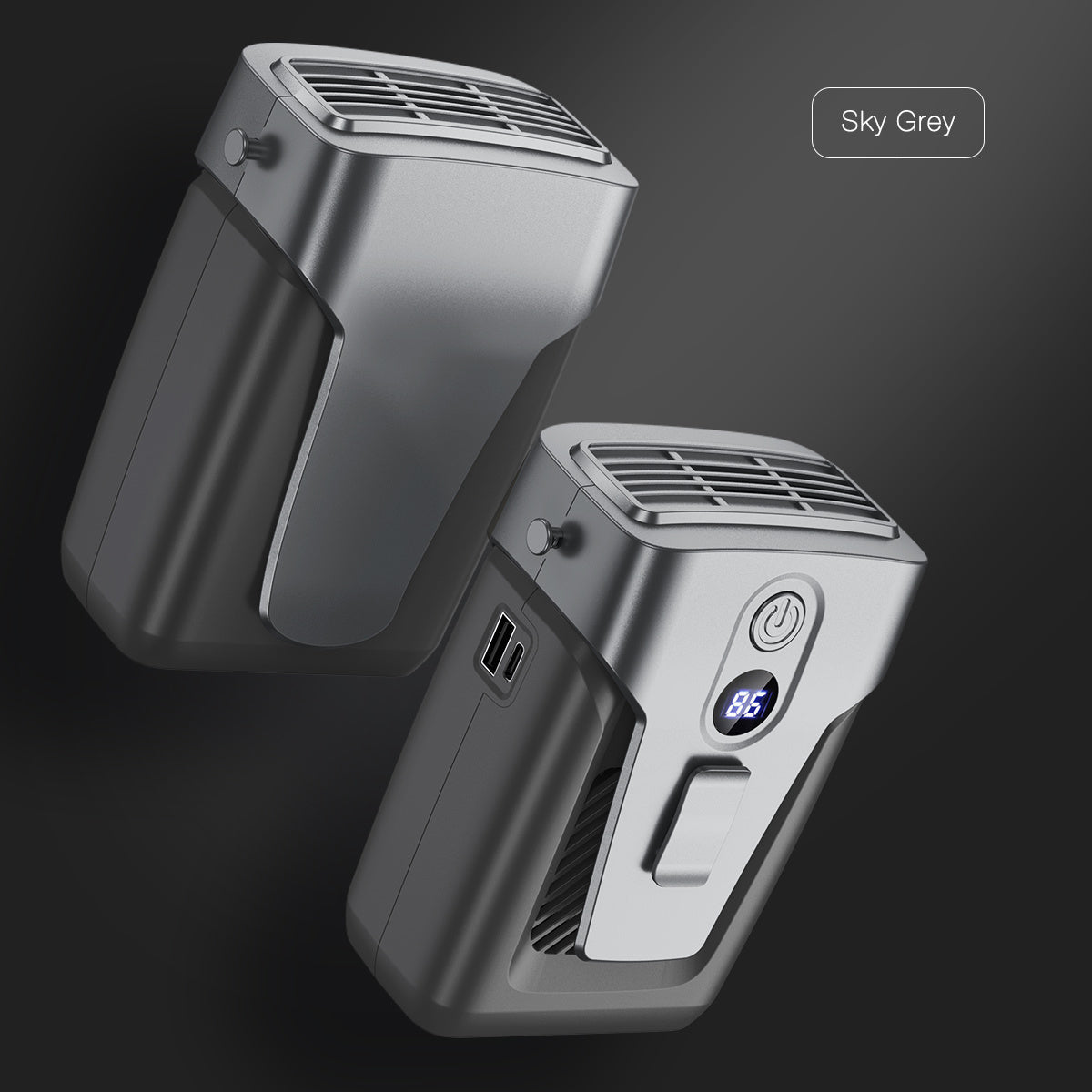 Draagbare tailleventilator met digitaal display en 12.000mAh-accu