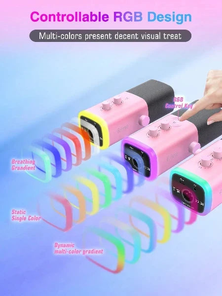 Dynamische USB/XLR-microfoon met monitoring en RGB-verlichting