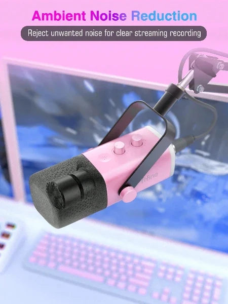 Dynamische USB/XLR-microfoon met monitoring en RGB-verlichting