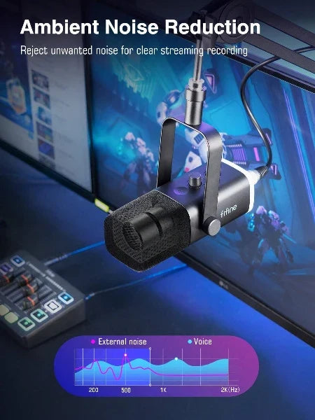 Dynamische USB/XLR-microfoon met monitoring en RGB-verlichting