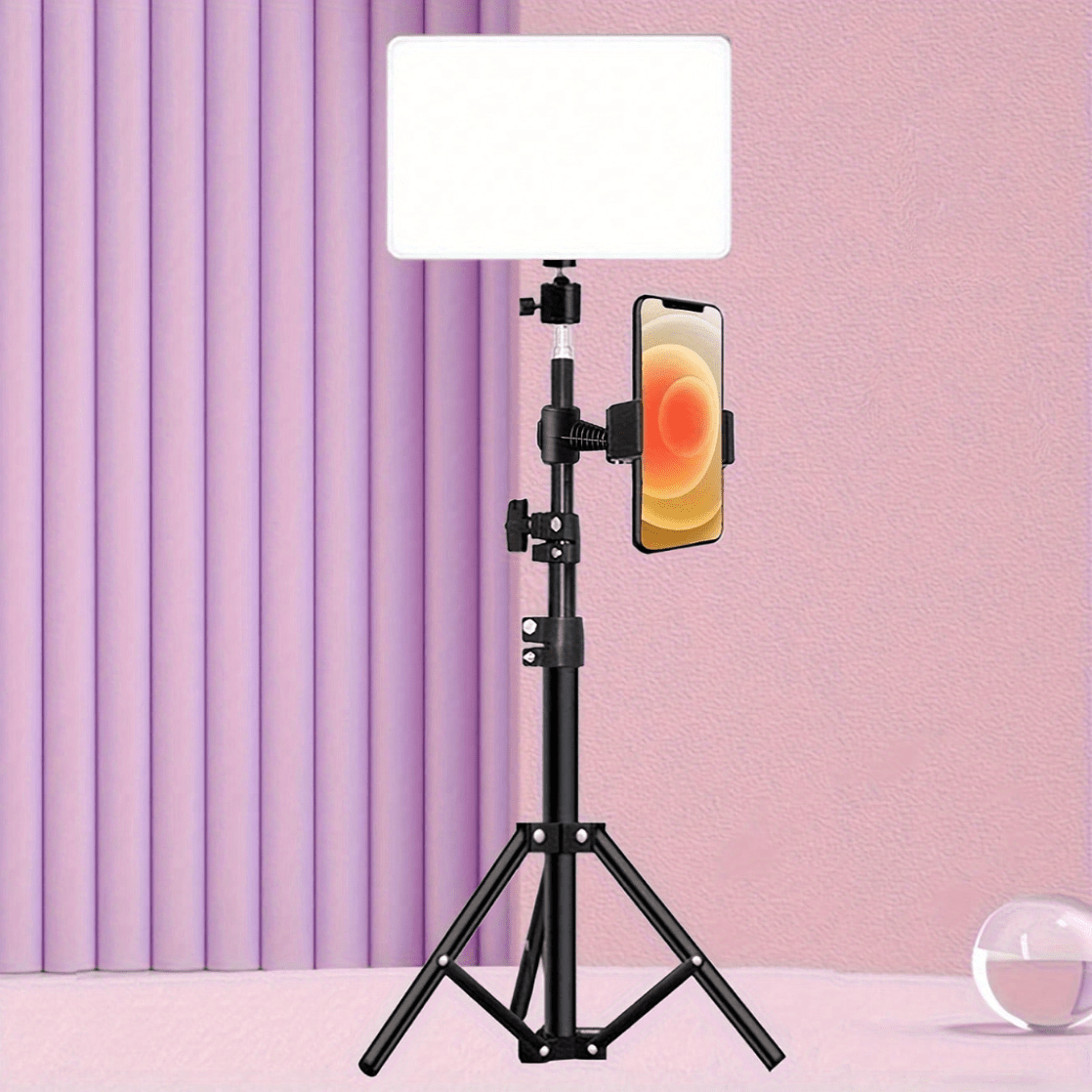 10-inch LED-ringlamp met statief en telefoonhouder