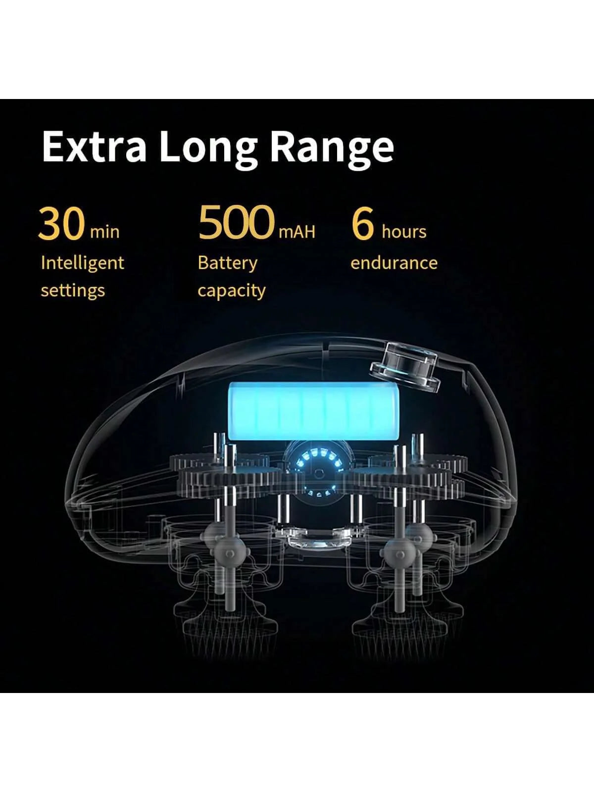 Draadloze elektrische hoofdhuidmassager met 96 massagepunten