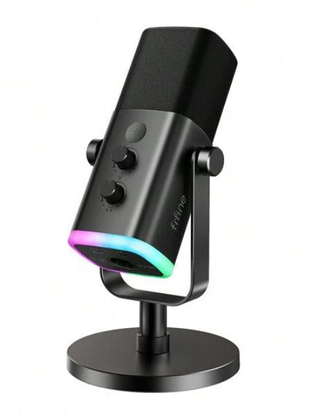 Dynamische USB/XLR-microfoon met monitoring en RGB-verlichting