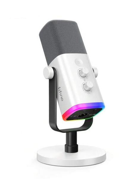 Dynamische USB/XLR-microfoon met monitoring en RGB-verlichting