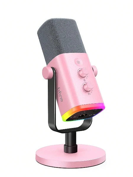 Dynamische USB/XLR-microfoon met monitoring en RGB-verlichting