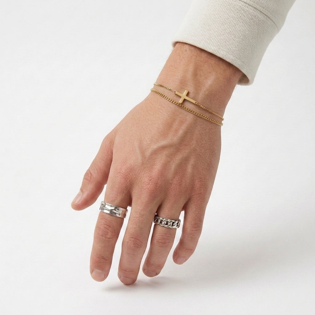 RVS kruisarmband voor heren
