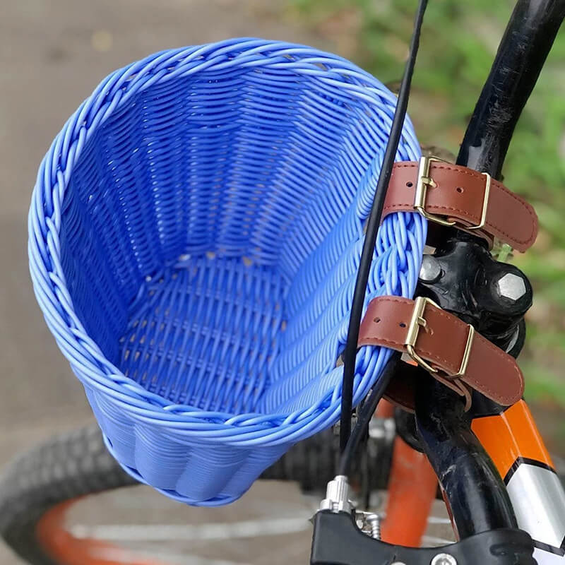 Kinderfietsmand van Kunstriet met Verstelbare Stuurriemen