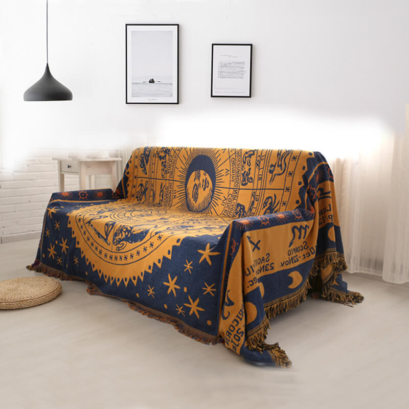 Bohemian gebreide plaid - Omkeerbaar met kwastjes