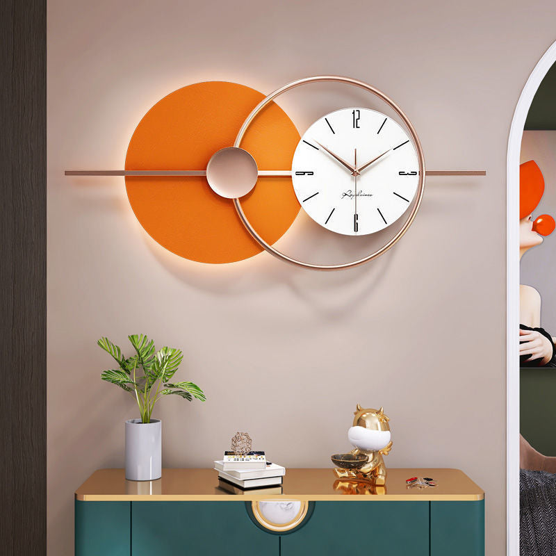 Scandinavische wandklok - Metaal en glas met stil uurwerk