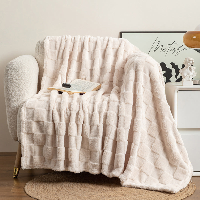 Zachte polyester plaid - Pluche structuur in vijf maten