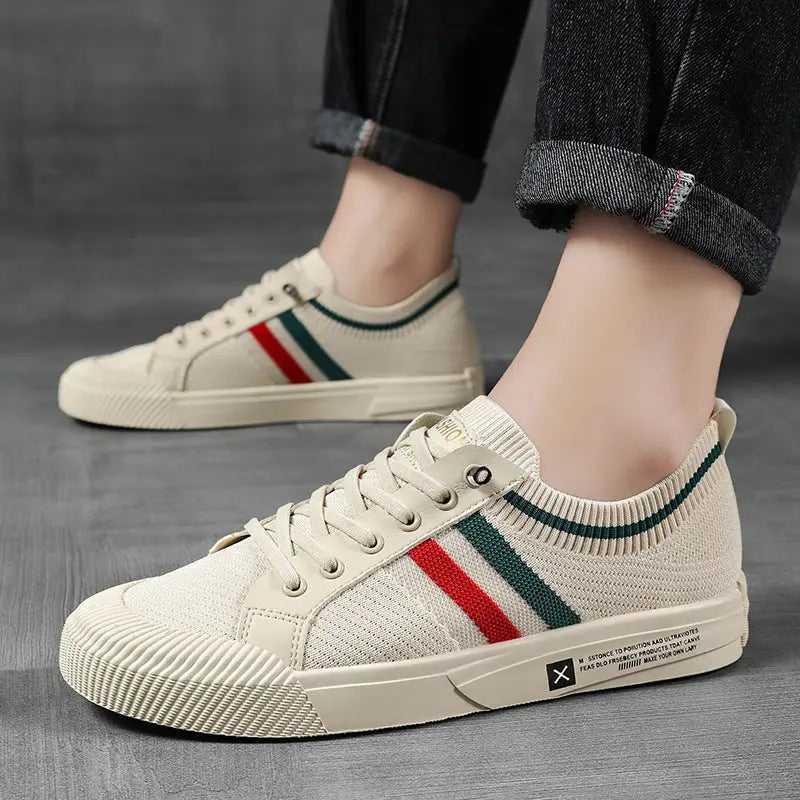 Retro sneakers met streepdetaillering voor heren