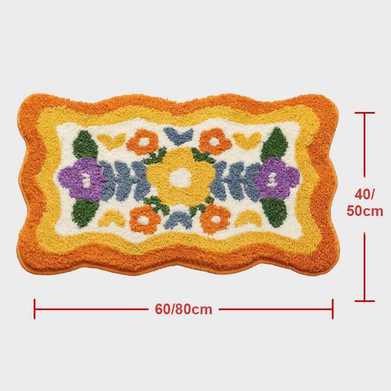 Bloemenbadmat - Microvezel polyester met PVC antislip