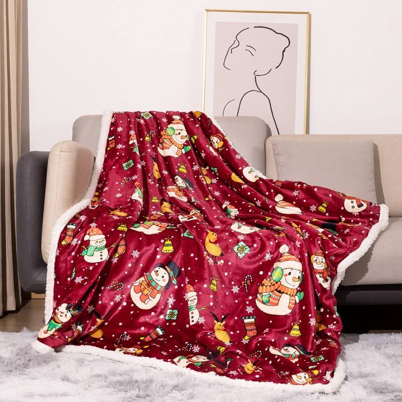 Omkeerbare kerstdeken - Flanel en fleece