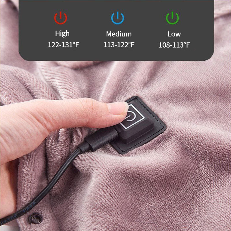 Elektrische warmtedeken - Zacht flanel met USB-aansluiting