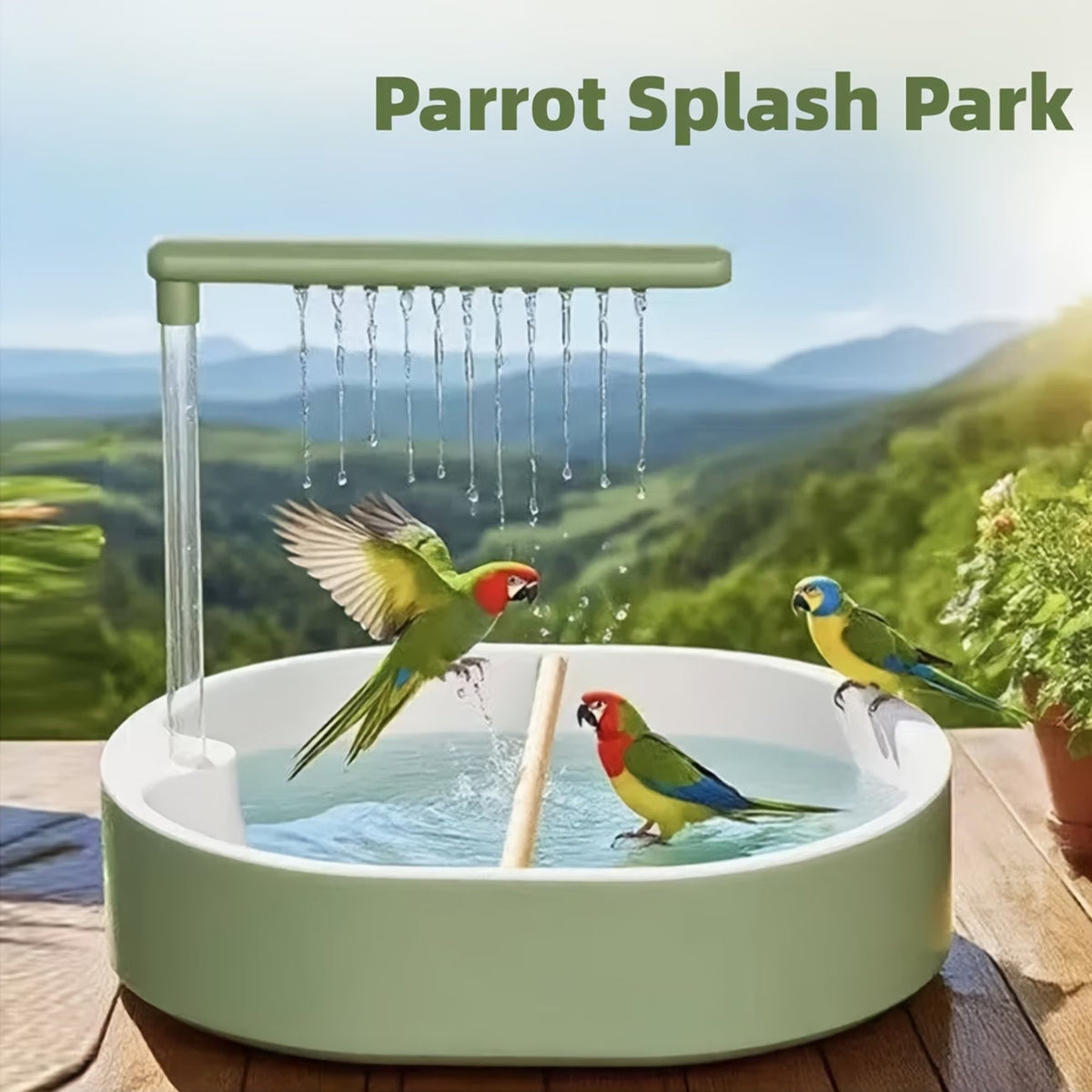 Automatisch USB-Vogelbad met Douchepomp - Set van 2