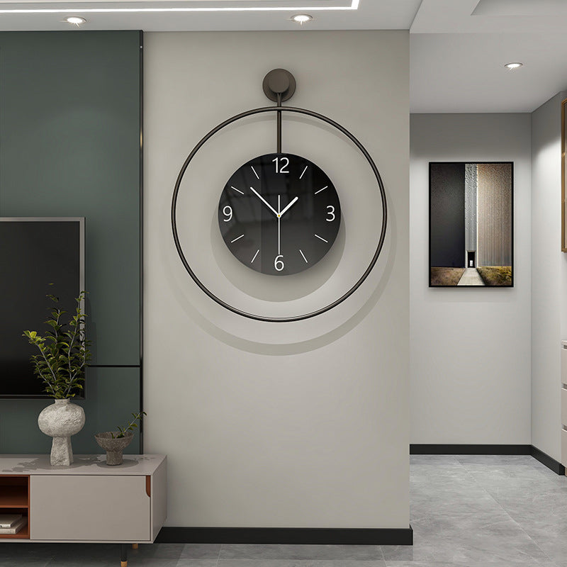 Ronde wandklok - Glazen wijzerplaat met stil uurwerk