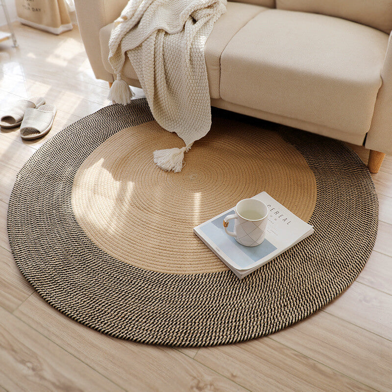 Rond jute vloerkleed - Omkeerbaar gevlochten ontwerp