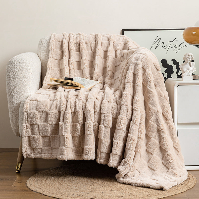 Zachte polyester plaid - Pluche structuur in vijf maten