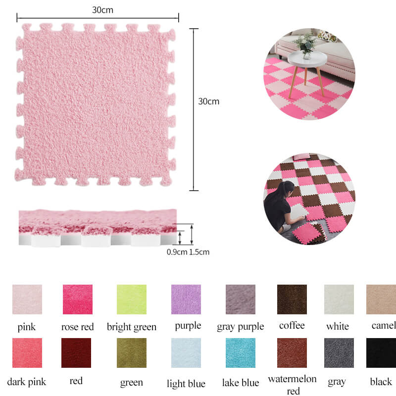 Pluche vloermattegels - EVA-schuim 30 x 30 cm, 1, 12 of 16 stuks