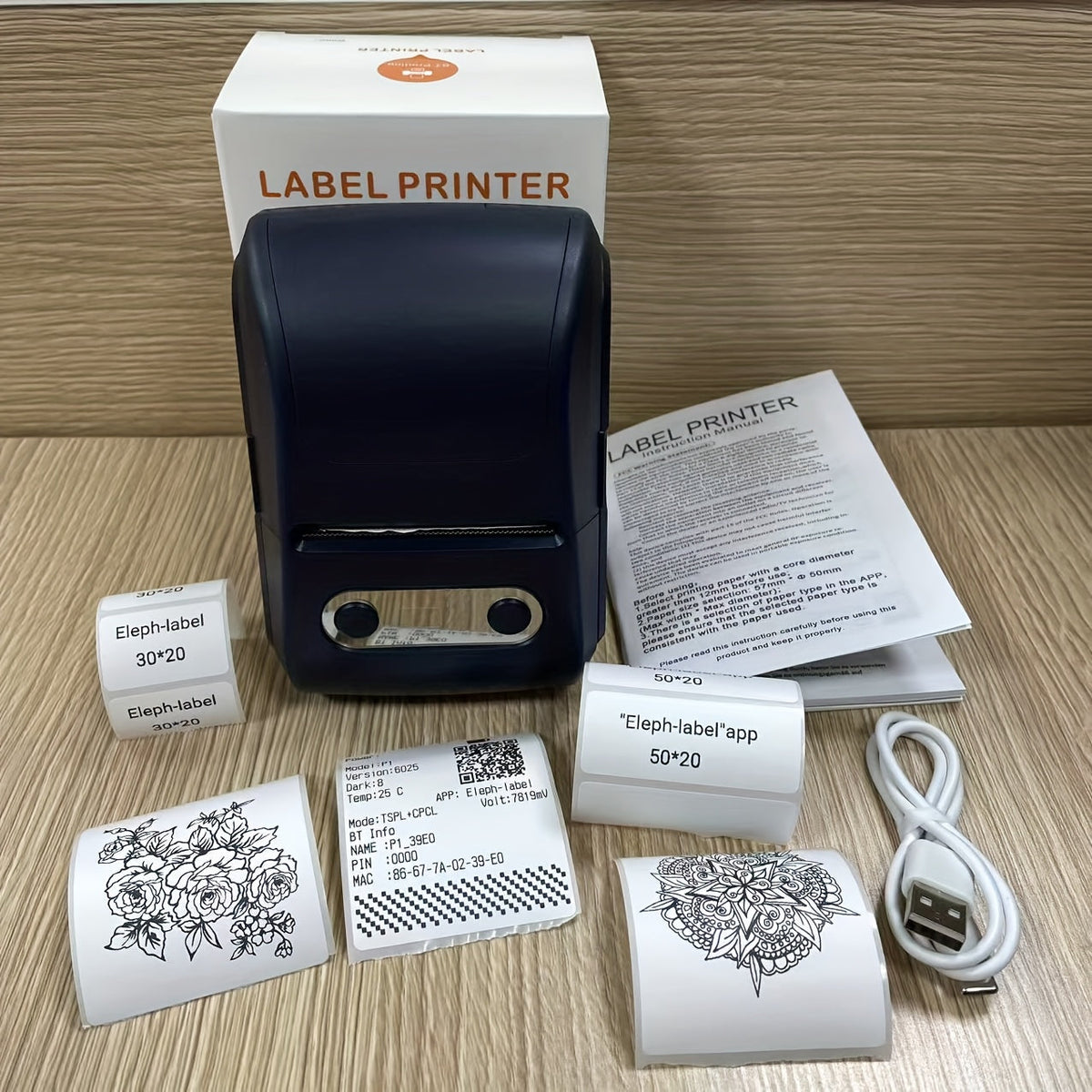 Draadloze mini-labelprinter voor smartphones