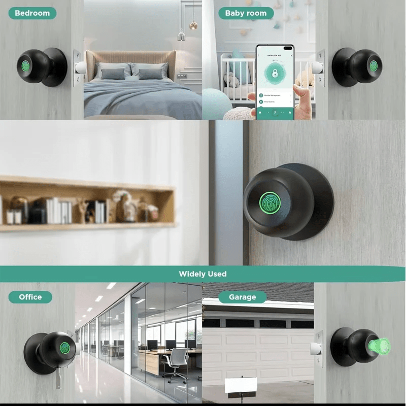 Slim appgestuurd deurslot met back-upsleutel
