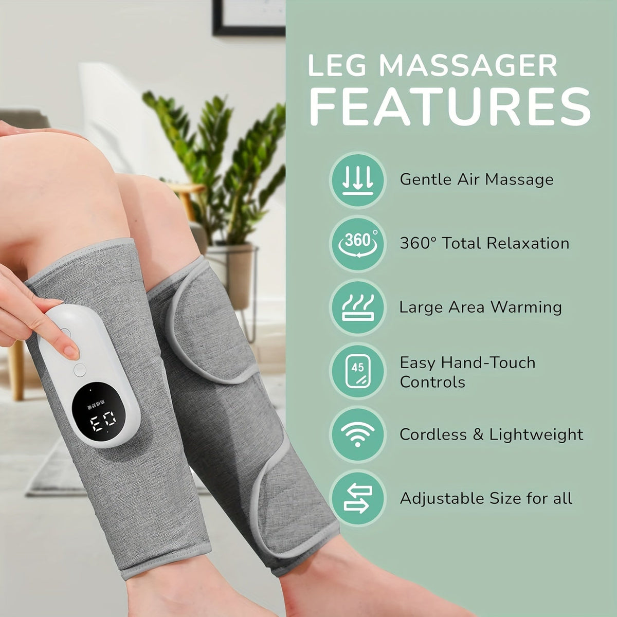 Draadloze Oplaadbare Beenmassager met Warmte